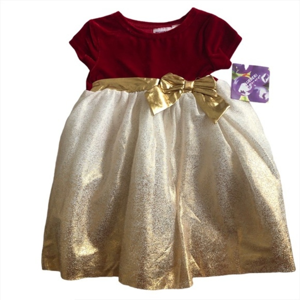 BLUEBERi red girlsβ short sleeve dress Sz 3t